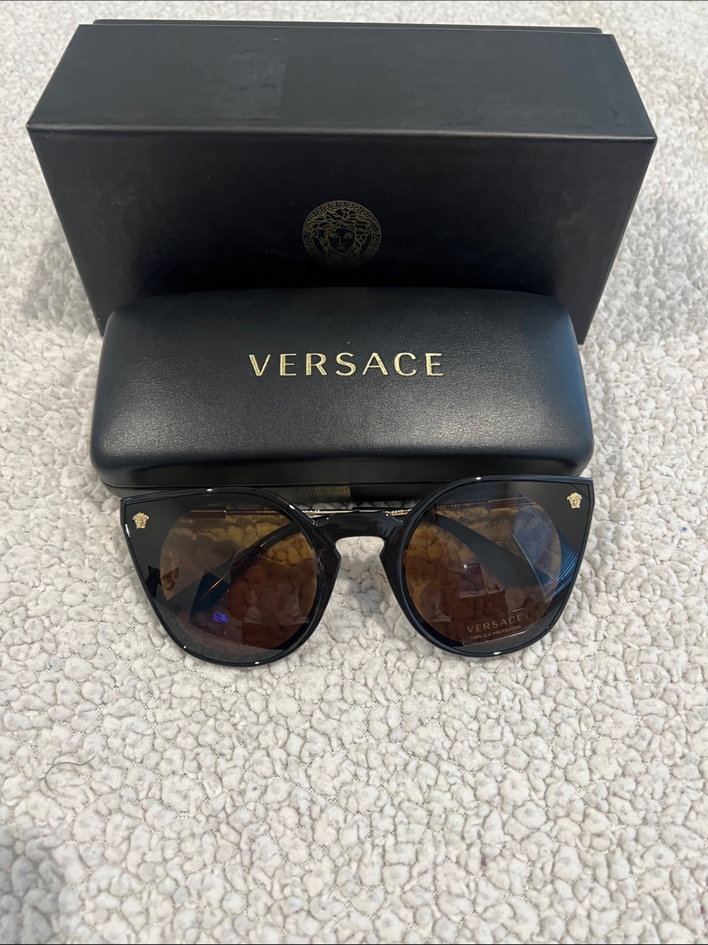 NWT Versace VE 4410 Havana Dark Brown   Sunglasses